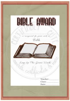 Bible Award 2 FREE By Certifiably Cute TPT