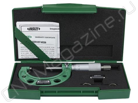 3210-50A Микрометр гладкий МК 25-50 с делением 1 мкм, 0.001 мм, Тип Б ...