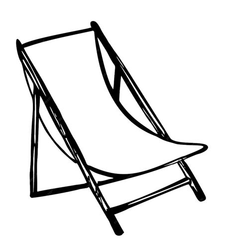Premium Vector Beach Chair Sketch Wooden Beach Chaise Longue Hand
