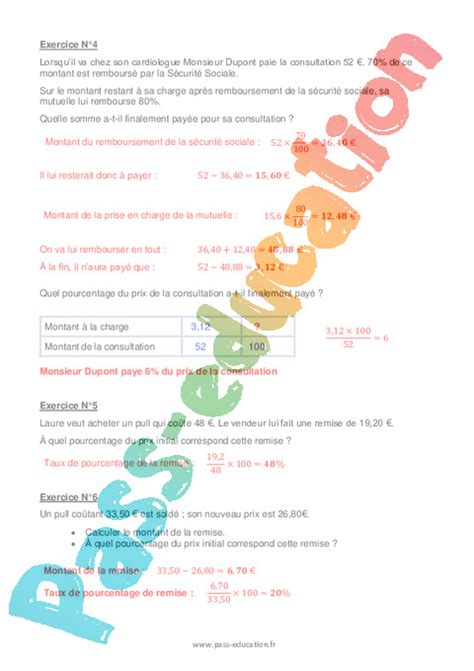 Utiliser Et D Terminer Un Pourcentage Proportionnalit Examen