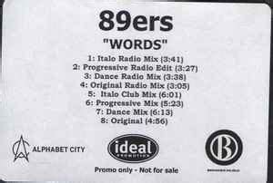 89ers - Words [3 Tracks]
