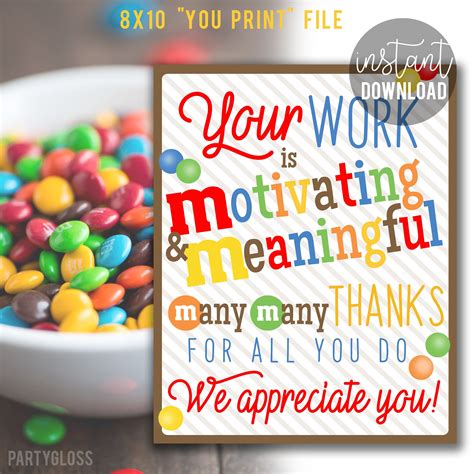 "Appreciation print for teachers, daycare, childcare, employees, staff