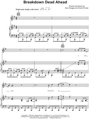 "Breakdown Dead Ahead" Sheet Music