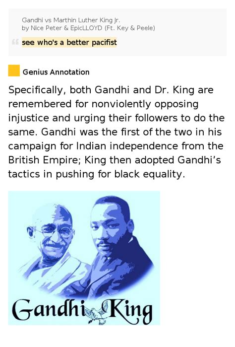 "Gandhi vs Martin Luther King Jr." lyrics - b.azlyrics.com