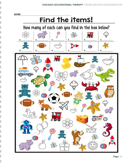 "I Spy" Printable Visual Perception, Visual Scanning, Visual Memory, Visual Discrimination