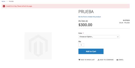 "Invalid Form Key. Please refresh the page." message appears when a product is added to wishlist
