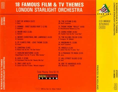 London Starlight Orchestra - 16 Famous Film Themes