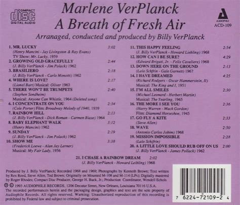 Marlene VerPlanck - A Breath of Fresh Air
