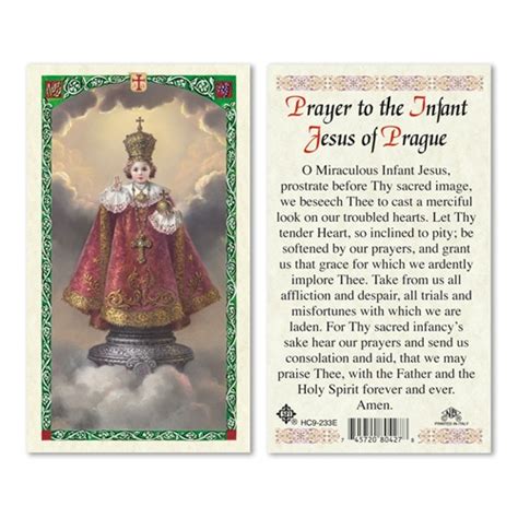 "Prayer to The Infant of Prague" *Prayer on Back/ *Holy/Prayer …