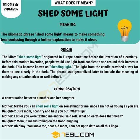 "Shed Some Light" - Meaning & Synonyms (With Examples) - Grammarh…