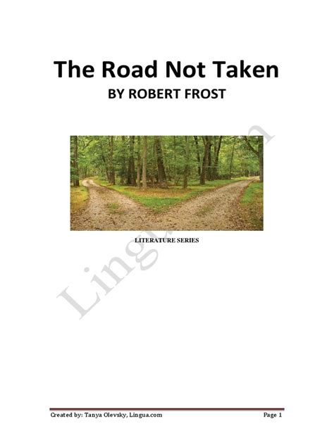 "The Road Not Taken" by Robert Frost - Research PDF - Scribd