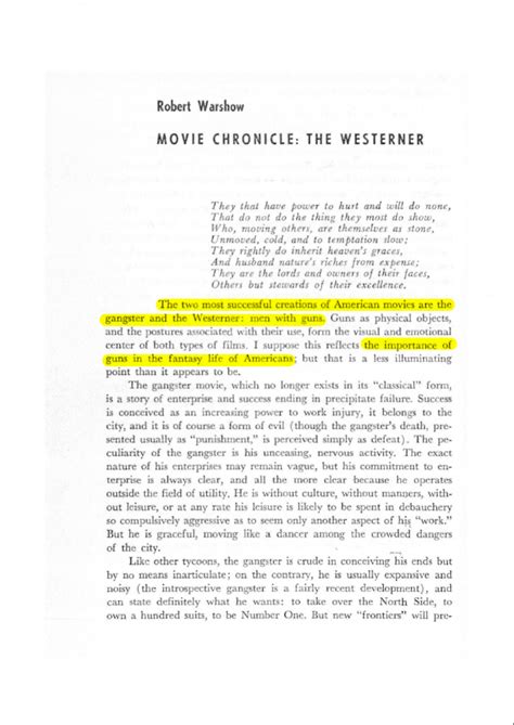 "The Westerner", Robert Warshow - [PDF Document]