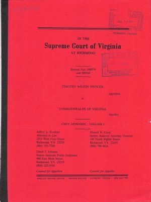 "Timothy Wilson Spencer v. Commonwealth of Virginia"