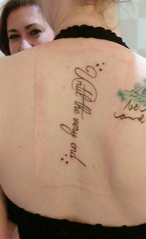 "Until the very end" and stars Harry Potter spine tattoo done at Skunx