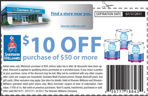 $10 off $50 coupon sherwin williams. Expires: Feb 25, 2024. 26 used. Get Code. R4TH. See Details. Verified Sherwin-Williams Promo Codes and Coupons for February are here for you. Shop at Sherwin-Williams and save money with $10 Off $50+ Purchase. Since Coupons is available for customers now, you can use it to purchase something you like. 
