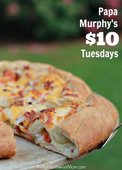 $10 tuesday papa murphy's. Desserts & Drinks. Additional nutritional information available upon request. 2,000 calories a day is used for general nutrition advice, but calorie needs vary. Enjoy pizza, sides, and more from Papa Murphy's. Order your favorite menu items online for fast pickup or delivery. 