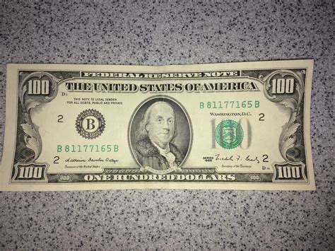 to the Community! Your note appears to be a well-worn, genuine, series 1988 $100 bill from the New York "B" Federal Reserve Bank. It is worth $100. Thank You! I have had this bill for over 5 years and always thought it was fake. In a bit of a cash crunch right now so thought maybe its atleast worth $100. I tried googling and stumbled on this site.. 