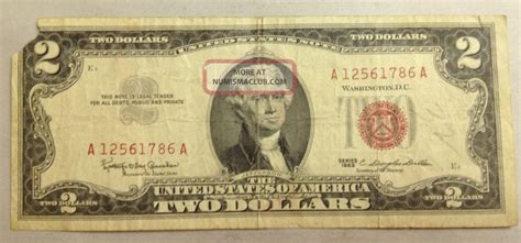 $2 bill with red seal. 1928 $2 bills have a Red seal and Serial numbers. Thomas Jefferson is at the center. There are several varieties ( 1928, 1928A through G) which impact the value. Condition is King when figuring out values. 99% of these bills sell for $5 each, regardless of what people tell you. 