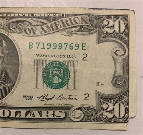 1993 (A) $20 Twenty Dollar Bill Federal Reserve NoteFederal Res