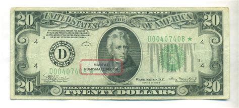 $20 bill star note. The value of a star note depends on the following criteria: Run size: How many bills were printed in the series. The lower the run size the better. Star notes are considered to be more rare when their run size falls below 640,000. 