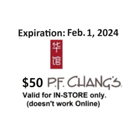 $50 (2 X 25) PF Changs Certificate - $50 Total - eBay