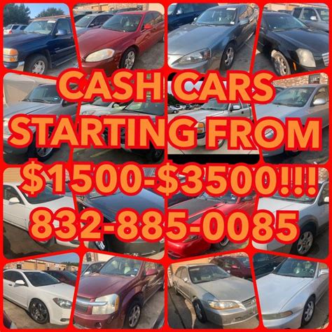 $500 cash cars in houston tx. Start Your Approval Now. We've sold over 1,147,329 used cars to people across the nation - it's what we do! We've approved over 4,035,490 people since 2002, because it's real and it's easy. Choose from 0 cars we currently have in inventory across the country. Dealerships. 