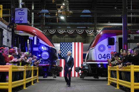 'Amtrak Joe' Biden visits Delaware to promote $16 billion for passenger rail projects