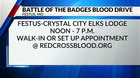 'Battle of the Badges' blood drive happening today in Festus, Missouri