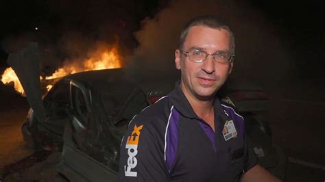 'I just did what I think anybody would do': FedEx driver on saving man from burning car