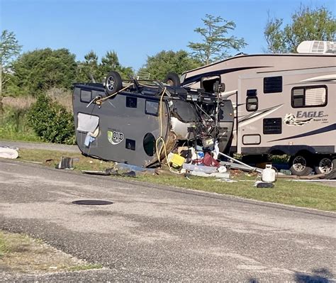 'It was terrifying': Storm destroys camper at Alabama park, 2 injured
