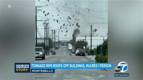 'Reported tornado' damages buildings in Montebello