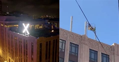 'X' sign taken down from atop Twitter building