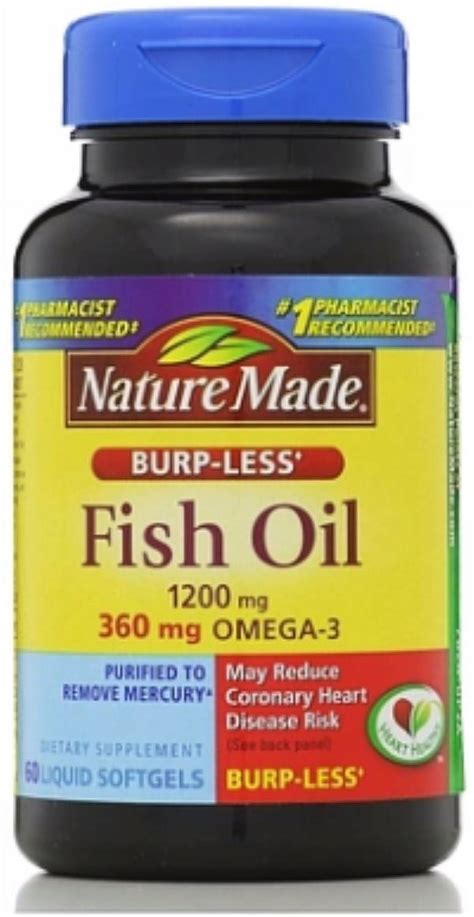 (2 Pack) Nature Made 1200 mg, 60 ct, Burpless Fish …