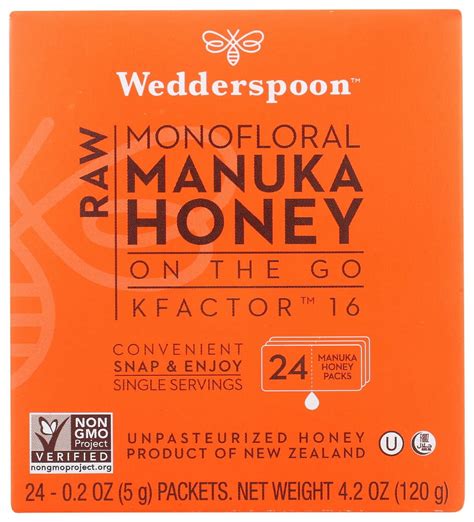 (24 Pack) Wedderspoon Honey On The Go, 100% Raw Manuka Honey ... - Walmart