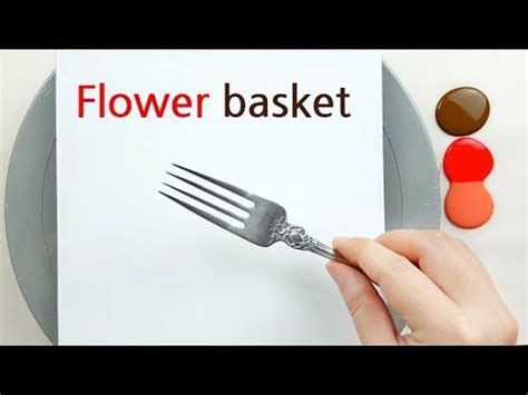 (466) Flower basket Fork & Spoon technique - YouTube