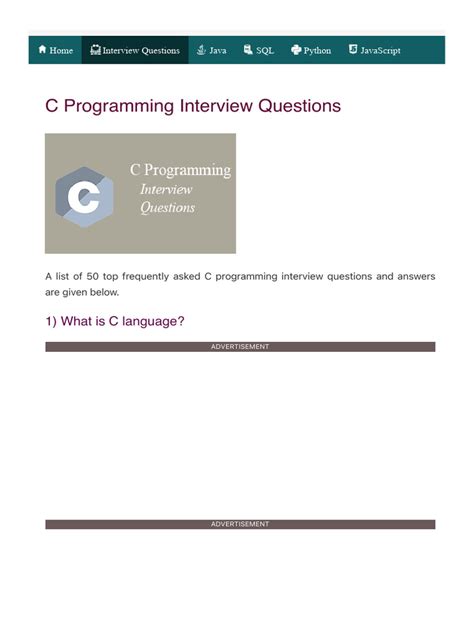 (DOC) C Programming Language Interview Questions JavaTpoint JavaTpoint Academia.edu