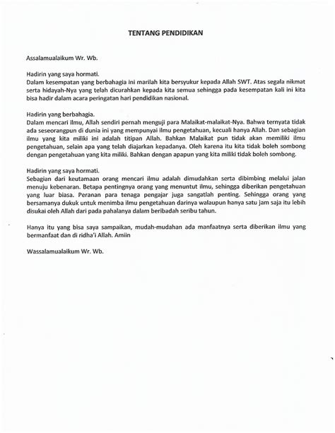 (DOC) Contoh Pidato Singkat Pendidikan