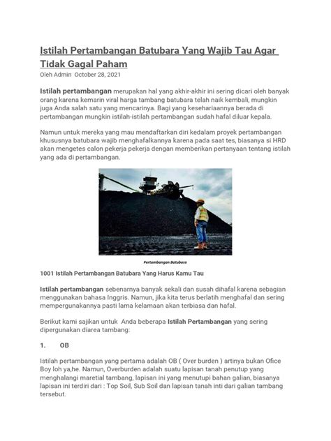 (DOC) Istilah-istilah Dalam Pertambangan Batubara - wintechmobiles.com