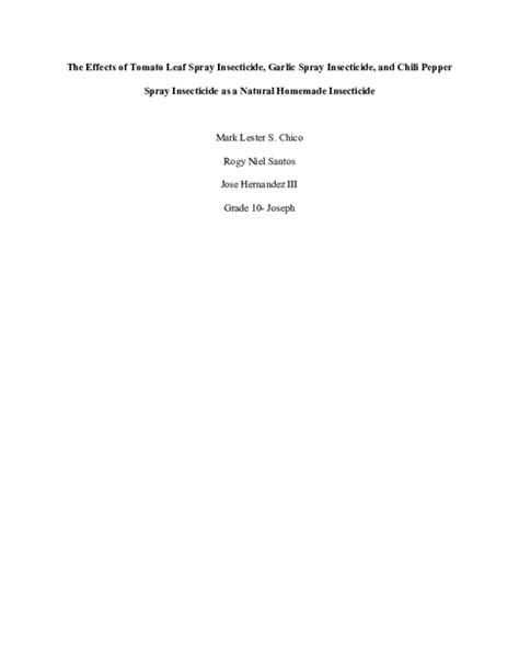 (DOC) The Effects of Tomato Leaf Spray Insecticide, … - raincitystudios.com