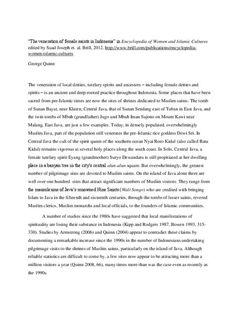 (DOC) The veneration of female saints in Indonesia - wintechmobiles.com