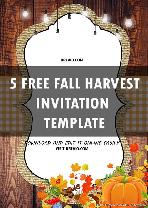 (FREE PRINTABLE) Fall Harvest Festival for Birthday Invitation Template