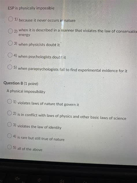 (Get Answer) - Is ESP physically impossible?. Is ESP physically ...