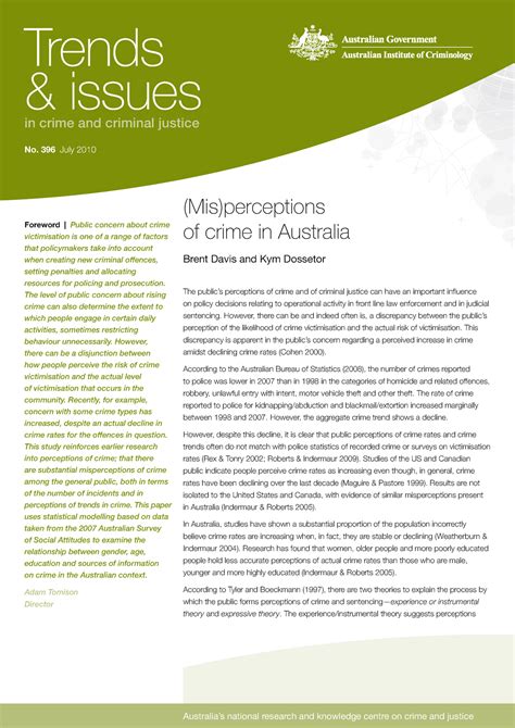 (Mis)perceptions of crime in Australia Australian Institute of ...