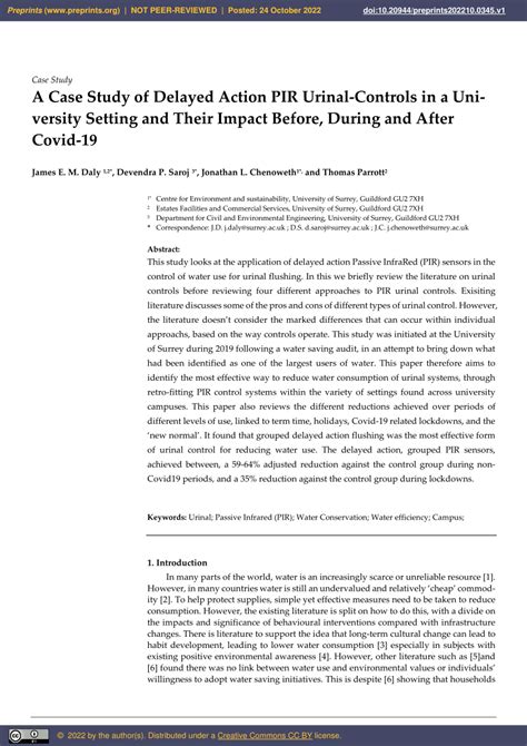 (PDF) A Case Study of Delayed Action PIR Urinal-Controls in a ...