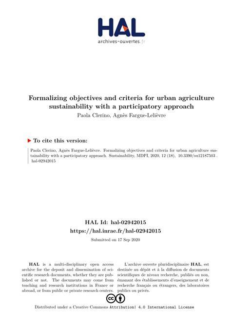 (PDF) A participatory approach to define objectives, criteria and ... - raincitystudios.com