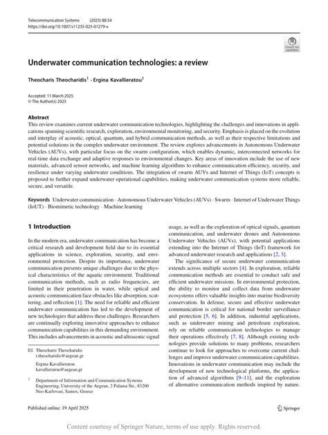 (PDF) A Review of Underwater Communication Systems - raincitystudios.com