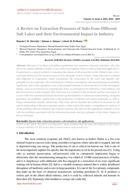 (PDF) A Review on Extraction Processes of Salts from Different Salt ... - wintechmobiles.com