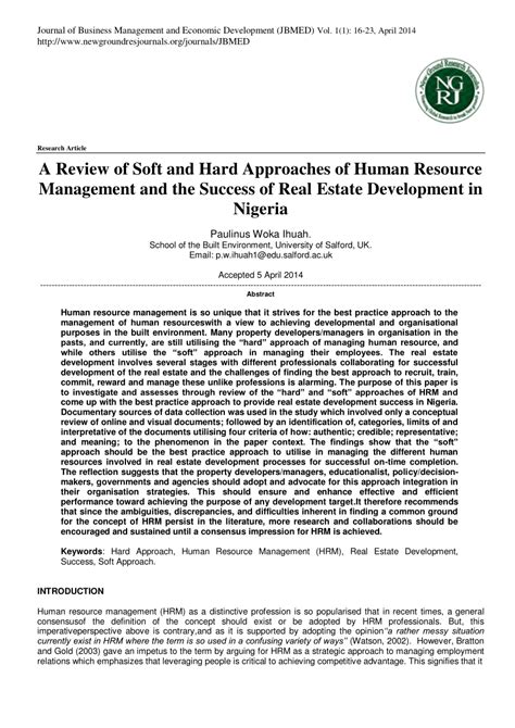 (PDF) A Review of Soft and Hard Approaches of Human …