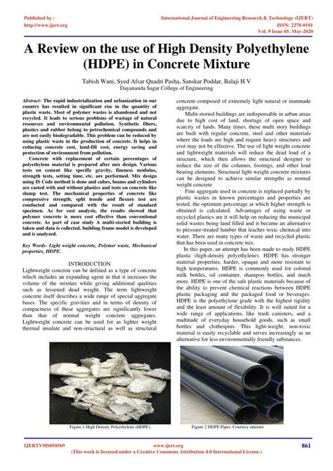 (PDF) A Review on the use of High Density Polyethylene (HDPE) in ...