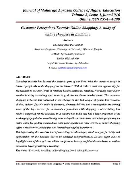 (PDF) A Study on Perception of Customers Towards …